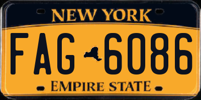 NY license plate FAG6086