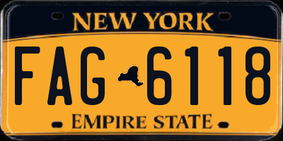 NY license plate FAG6118