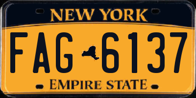 NY license plate FAG6137
