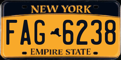 NY license plate FAG6238