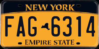 NY license plate FAG6314