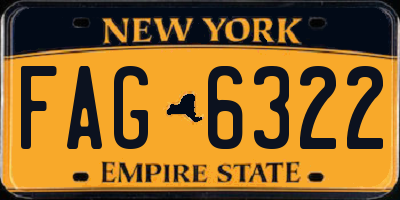 NY license plate FAG6322