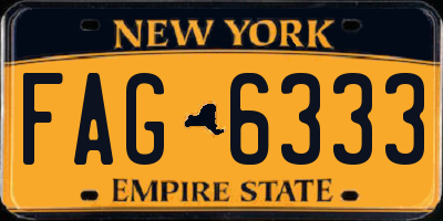 NY license plate FAG6333