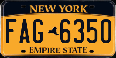 NY license plate FAG6350