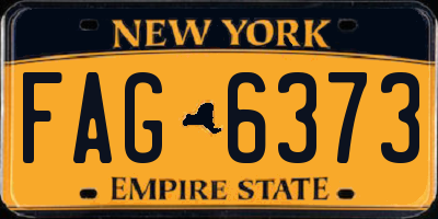 NY license plate FAG6373