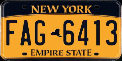 NY license plate FAG6413