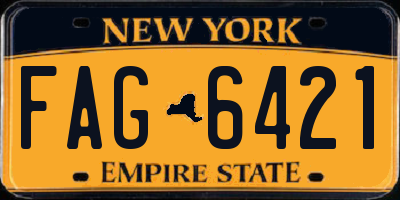 NY license plate FAG6421