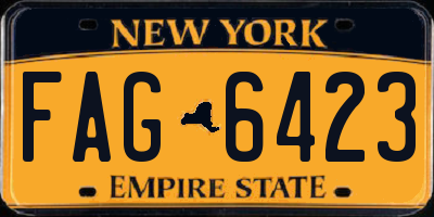 NY license plate FAG6423