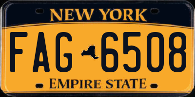 NY license plate FAG6508
