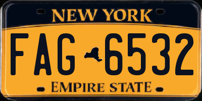 NY license plate FAG6532
