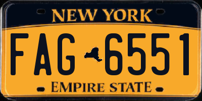 NY license plate FAG6551