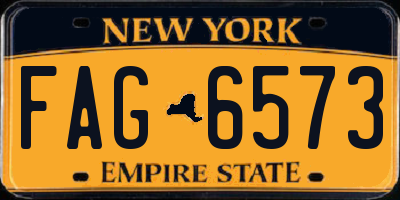 NY license plate FAG6573