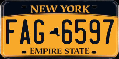 NY license plate FAG6597