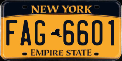 NY license plate FAG6601