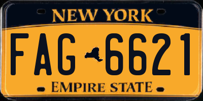 NY license plate FAG6621