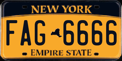 NY license plate FAG6666