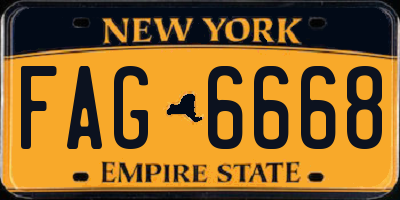 NY license plate FAG6668