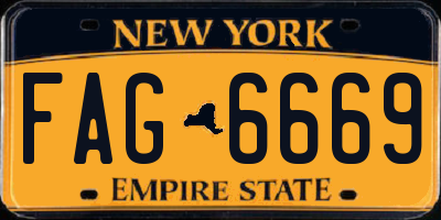 NY license plate FAG6669