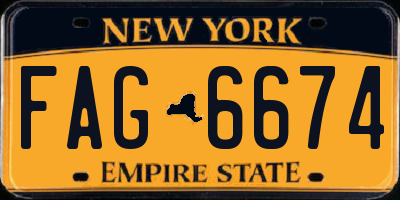 NY license plate FAG6674
