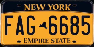 NY license plate FAG6685
