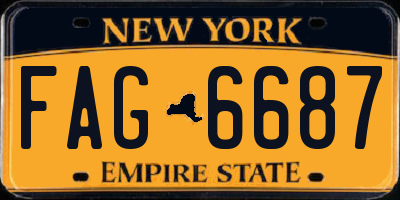 NY license plate FAG6687