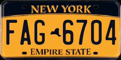 NY license plate FAG6704