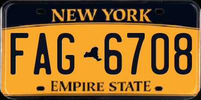 NY license plate FAG6708