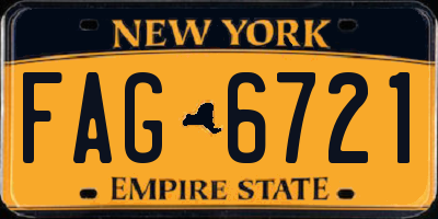 NY license plate FAG6721