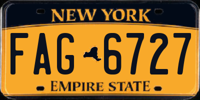 NY license plate FAG6727