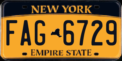 NY license plate FAG6729