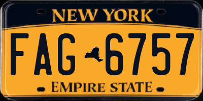 NY license plate FAG6757