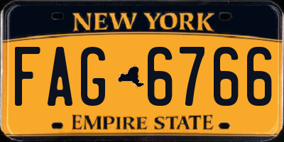 NY license plate FAG6766