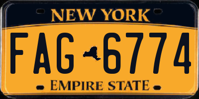 NY license plate FAG6774