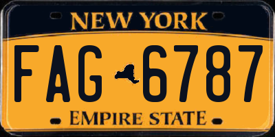 NY license plate FAG6787