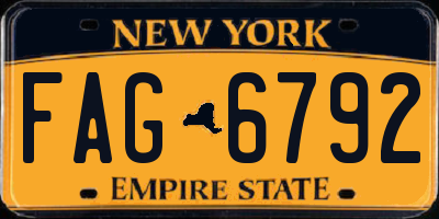 NY license plate FAG6792
