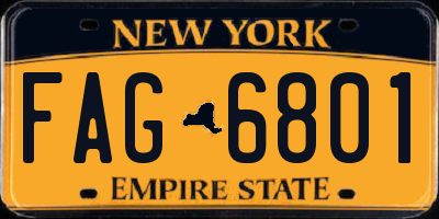 NY license plate FAG6801