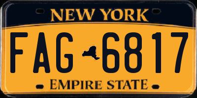 NY license plate FAG6817