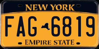 NY license plate FAG6819
