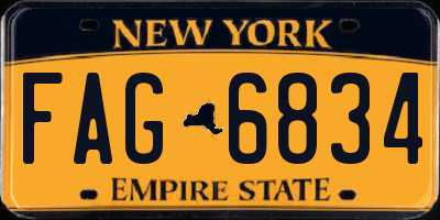 NY license plate FAG6834