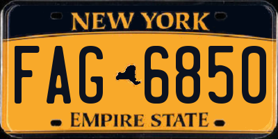 NY license plate FAG6850