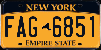 NY license plate FAG6851