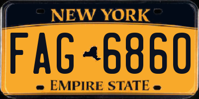 NY license plate FAG6860