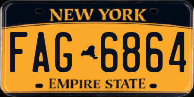 NY license plate FAG6864