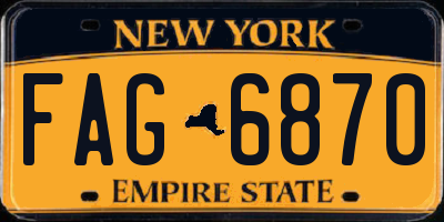 NY license plate FAG6870