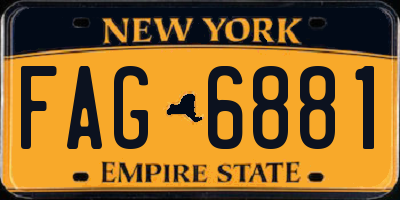 NY license plate FAG6881