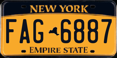 NY license plate FAG6887