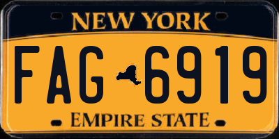 NY license plate FAG6919