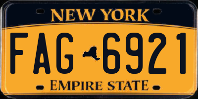 NY license plate FAG6921