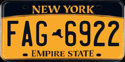 NY license plate FAG6922