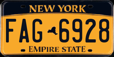 NY license plate FAG6928